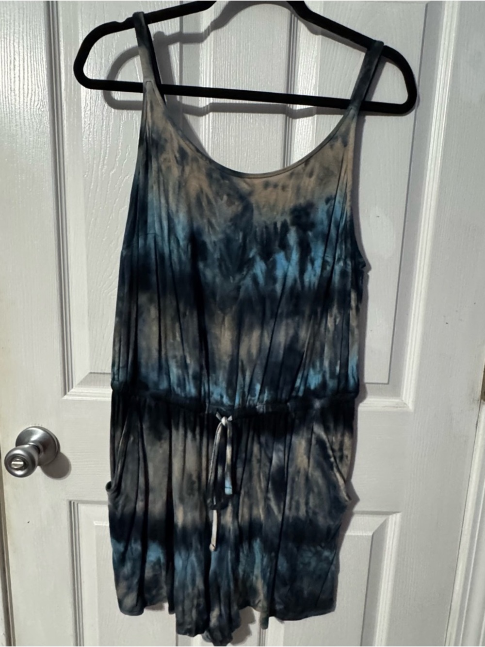 Super Soft Tie-Dye One-Piece Romper - Blue and Gray